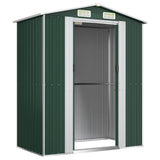 vidaXL Galvanized Steel Garden Shed - Durable Outdoor Storage for Garden Tools and Equipment - Easy Access Gate in Green 75.6"x42.5"x87.8" vidaXL