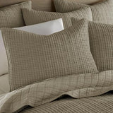 Levtex Home Mills Waffle Full/Queen Quilt Set (88x92in) with 2 Pillow Shams (26x20in) - Taupe - Cotton Waffle Full/Queen Size Quilt Bedding Set - Lightweight, Soft, Pre-Washed Levtex Home