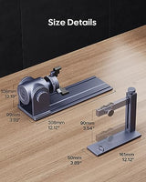 LaserPecker Rotary Extension for LP2 Plus/LP5/LP4 – 180° Adjustable Jaw Chuck for Engraving Cones, Cylinders, Spheres, Rings, Wine Glasses, and More LaserPecker