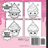 Mini Cupcake Coloring Book for Kids and Adults: Easy and Bold Illustrations with Cute and Silly Cupcakes and Desserts for Kids Boys and Girls | 6 x 6 inches WoodArtSupply