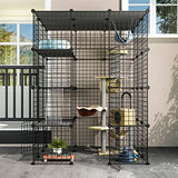 Eiiel Outdoor Cat Enclosure,Largr Cages,Catio with Super Large Enter Door,House Balcony Cat Playpen with Platforms,DIY Kennels Crate Large Exercise Place Ideal for 1-4 Cats Eiiel