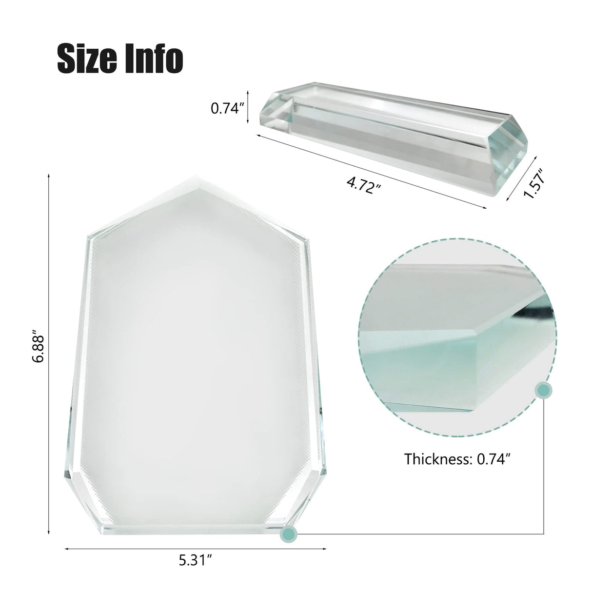 YGFRSTO Crystal Sublimation Blanks Sublimation Glass for Custom Picture Photo Frame, Award Plaque, Crystal Tabletop Decor, In-Loving Memory Sublimatin Printing Products (Peak) YGFRSTO