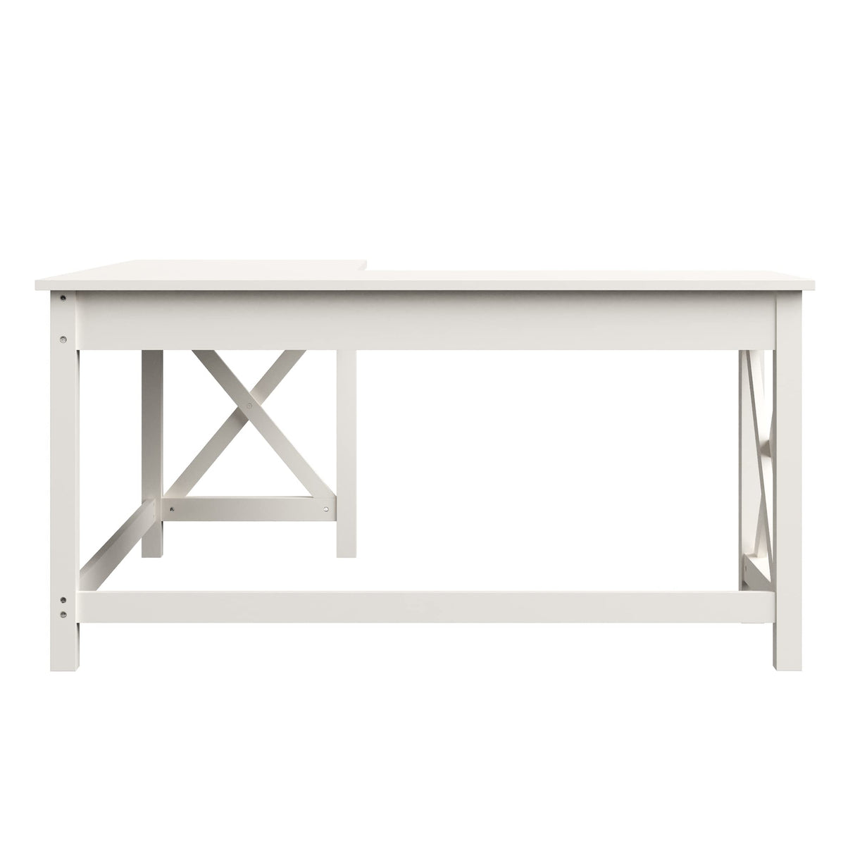 Lavish Home Computer Desk - L-Shaped Desk with X-Pattern Legs - for Office, Computer, or Craft Table - Desks for Home Office (White) Lavish Home