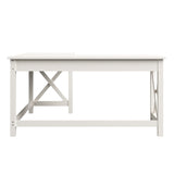 Lavish Home Computer Desk - L-Shaped Desk with X-Pattern Legs - for Office, Computer, or Craft Table - Desks for Home Office (White) Lavish Home