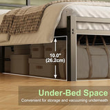 Lutown-Teen 12 Inch Twin Bed Frame with Headboard and Footboard, Classic Metal Platform Bed Frame Twin Size, No Box Spring Needed, Easy Assembly, Noise Free, Black Lutown-Teen