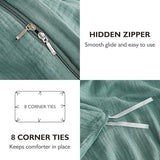 EMME Muslin Cotton Duvet Cover Set Teal Twin Size Linen Like Soft Breathable Lightweight Summer Comforter Cover Set with Zipper Closure (Teal, Twin, 68"x90") EMME