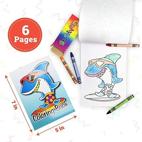 Bulk Coloring Books For Kids (72 Pack) Mini Coloring Books & Crayons, Party Favors, Fun Activity, Giveaways, Mini Travel Books | Assorted Designs Bottles N Bags