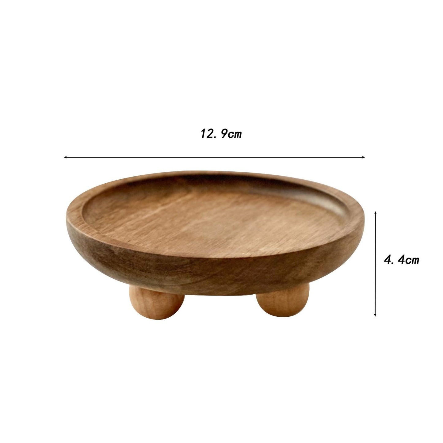 Vaveren Small Wooden Riser Wooden Pedestal for Display Tray Display Riser for Entry Table Farmhouse Kitchen Tabletop Centerpieces , Round 12.9x4cm