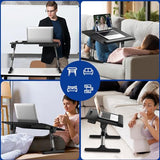 Besign LT07 Lap Desk [Extra Large], Adjustable Laptop Table, Portable Standing Bed Desk, Foldable Sofa Breakfast Tray, Notebook Computer Stand for Reading and Writing (Black) BESIGN