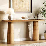 TRIBEWOOD 63-Inch Solid Wood Console Table, Farmhouse Entryway Table, Rectangular Long Sofa Table Behind Couch for Entryway, Hallway, Living Room, Entrance TRIBEWOOD