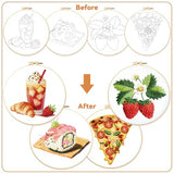 BEUNITONE 4 Set Strawberry Embroidery Kit for Beginners, Food/Drink Needlepoint Kits for Adults with Hoops, Instructions and Full Kit, Personalized Hand Embroidery Patterns for Cloth and Home Decor
