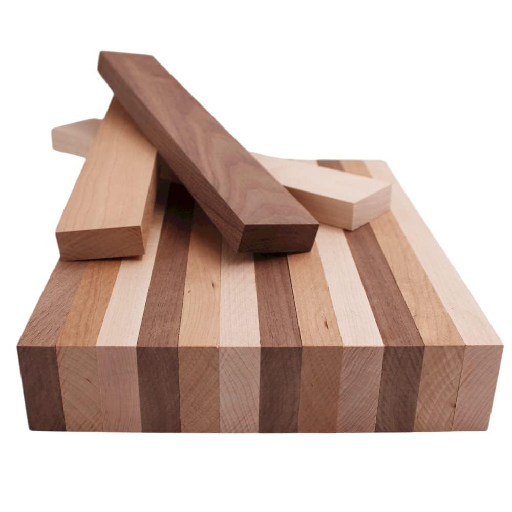 Exotic Wood Zone Variety Pack - 5 Walnut, 5 Maple, 5 Cherry Hardwood Boards (3/4" x 2" x 18") - 15 Pcs Total for Woodworking, Crafting, DIY Projects, Wood Carving Exotic Wood Zone