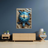 Diamond Painting Kits for Adults 5D Sea Turtle, Sunset Beach Ocean Gem Art for Beginners, DIY Full Drill Diamond Art Kits for Adults, Home Wall Decor, 12x16 Inches Baiwanerxiang