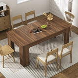 70.8"-110" Extendable Dining Table for 6-12 Person, Wooden Dining Room Table, Modern Extendable Table for Gatherings, Meeting for Small Kitchens, Dining Office Areas(Walnut) Fingertip WD