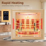 4-5 Person Hybrid Home Wood Sauna, Indoor WiFi Control Far Infrared & Traditional Canadian Hemlock Steam Saunas Spa with Red Light Therapy, 14 Heating elements & Electric Stove, Accessories, Rightdoor Smartmak