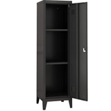 MIOCASA Metal Cabinet Home Office Storage Cabinets with Doors and Shelves Lockable 3 Door File Cabinet Organizer Coat Lockers for Kids (Black) MIOCASA