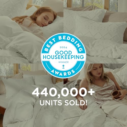 Bedsure Boho Duvet Cover Queen Size - Beige Breathable & Soft Boho Bedding, Machine Washable Comforter Cover for All Seasons, Includes 1 Duvet Cover 90"x90" with 2 Pillow Shams & Zipper Closure Bedsure