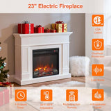 Innoflame 23" Electric Fireplace, Realistic Flame & Logs, Adjustable Thermostat & Flame Brightness, Fireplace Insert with Remote, 8H Timer, Overheating Protection, 1400W (23" X 19 3/4") Innoflame
