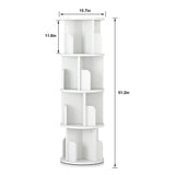 JoanKaren 51.2" Rotating White Wood Bookshelf - 4 Tier Corner Organizer for Kids and Adults JoanKaren