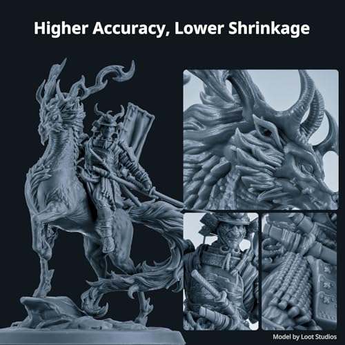 ANYCUBIC 3D Printer Resin, ABS-Like 3.0 Resin for 8K/14K/16K 3D Printing, Strong Strength, High Precision, Low Odor, Wide Compatibility for All LCD Resin 3D Printers (Grey, 1kg)