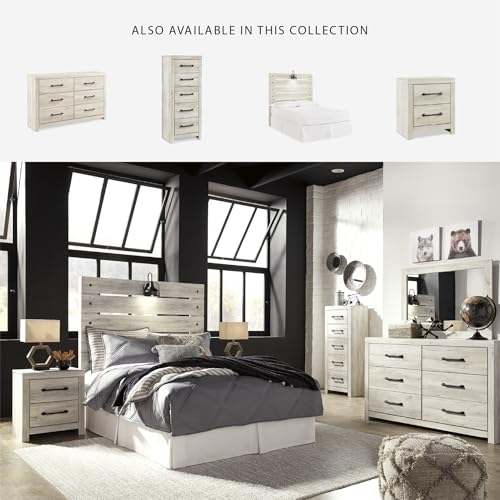 Signature Design by Ashley Cambeck Farmhouse Industrial 6 Drawer Dresser, Whitewash Signature Design by Ashley