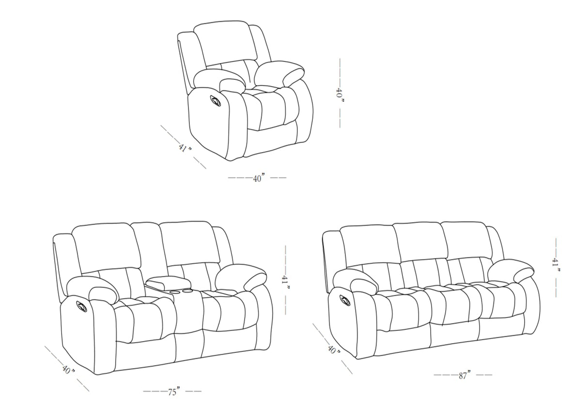 Global Furniture USA U250 Grey Glider Recliner Global Furniture USA