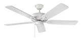 Hinkley Metro 52" Indoor Dual Mount Ceiling Fan - Traditional Style, Reversible Wooden Fan Blades - Chalk White - Remote Sold Separately Hinkley