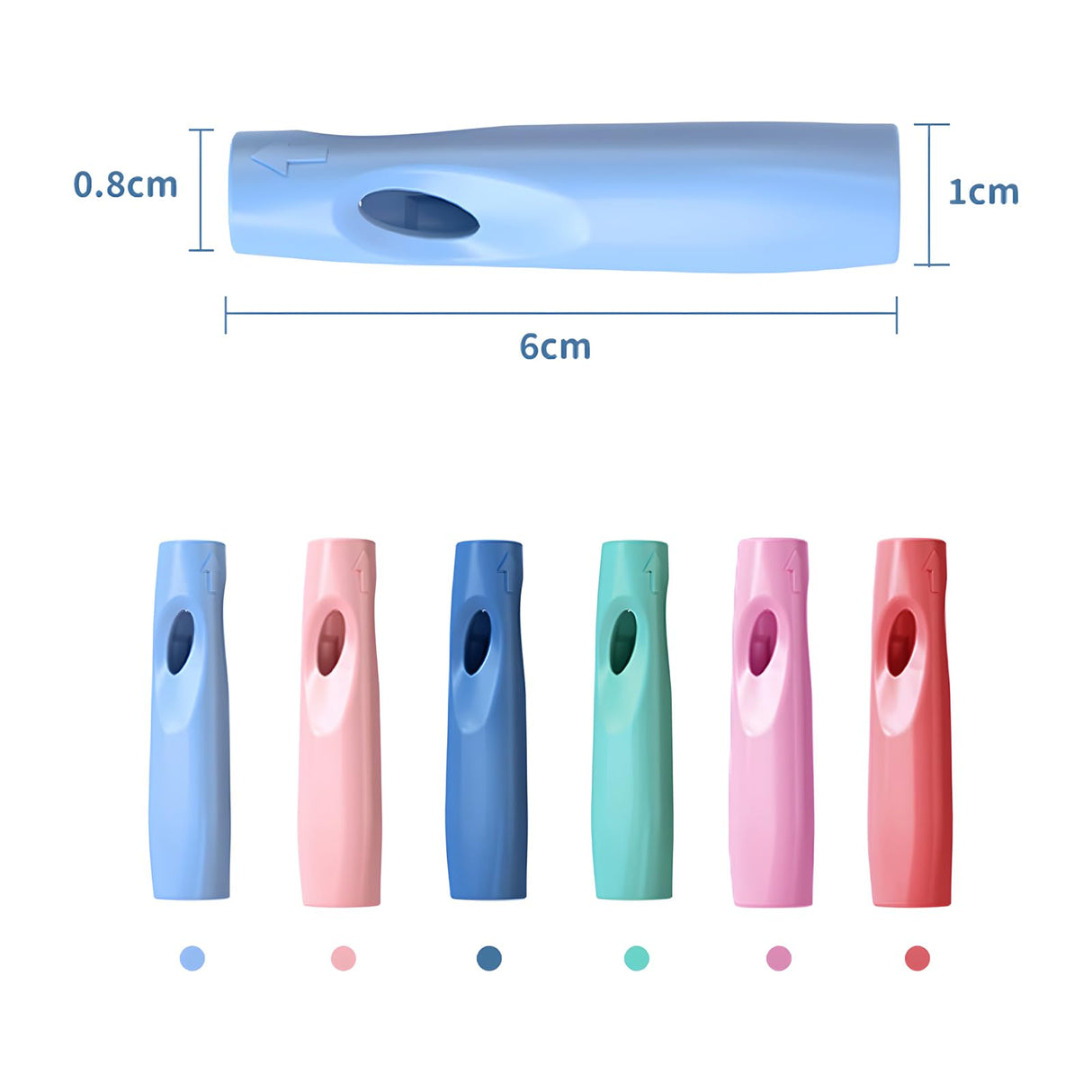 OSteed Ergonomic Pencil Grip, Extender & Cap 3 in 1, Silicone Pencil Partners Pack of 6 Pcs for Kids and Adults Handwriting OSteed