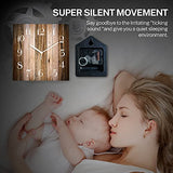 ArtSocket Wooden Wall Clock Silent Non-Ticking, Brown Wood Barn Board Pine Plank Retro Square Rustic Coastal Wall Clocks Decor for Home Kitchen Living Room Office, Battery Operated(12 Inch) ArtSocket