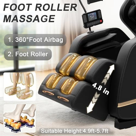 Megashock SL Track 2026 Massage Chair Full Body, Zero Gravity Massage Chair with Back Heat, 12 Fixed Rollers, Foot Massage, Airbag Massage and Bluetooth Speaker for Home and Office Megashock