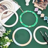 NBEADS 30 Pcs 125mm(4.9") Unfinished Wood Pieces Rings Shape, 100mm Inner Diameter Antique White Circle Ornaments Blank Handmade Round Wooden Slices for Painting Pyrography Christmas Tree Home Decor NBEADS