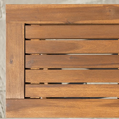 Walker Edison Roanoke Modern Solid Acacia Wood X Frame Outdoor Bench, 52 Inch, Brown - WoodArtSupply