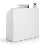 VEVOR Reception Desk, 46 Inch Rectangular Front Counter Table, Office Reception Desk, Retail Counter and Front Reception Counter, for Checkout, Lobby, Beauty Salon and Office, White VEVOR