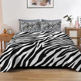 Pamnest Quilt Set Full/Queen Size, Zebra Stripe Animal 3 Pcs Soft Bed Cover Bedding Set for Kids and Adults, Black White Lightweight Bedspread Coverlet with Pillow Sham for All Season Pamnest