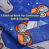 SDIII 4PCS Blue Gamer Sheets Set Queen, Soft Microfiber Gaming Bedding Sheet Queen Deep Pocket, Game Sheets for Boys Girls Kids Teens All Season SDIII