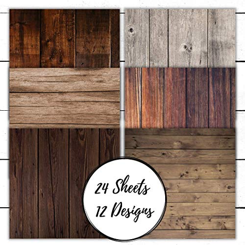 Wood Grain Scrapbook Paper: Pattern Paper Double Sided Craft Paper for Card Making, Origami, Art Craft Projects and Scrapbook Journal 24 Paper Craft Sheets - WoodArtSupply