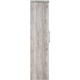 BOWERY HILL Traditional Glass Front 2 Door Wood Curio Display Cabinet in Grey Driftwood BOWERY HILL