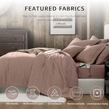 Geniospin King Size Comforter Set- 7 Piece Misty Rose Textured King Bedding Set, Soft Solid Bed in a Bag for All Season, King Comforter Set with Sheets(Misty Rose,102''x90'') Geniospin
