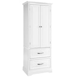 Tangkula 62" H Kitchen Pantry Cupboard, Freestanding Storage Cabinet w/Adjustable Shelves & 2 Large Drawers, Tall Floor Cabinet Home Storage for Kitchen Living Room Bathroom (White) Tangkula