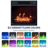 67" Fireplace TV Stand with Mantel, 18" Electric Fireplace Insert & Cabinets, Entertainment Center for Living Room or Bedroom, Fits TVs Up to 67", Remote Control, Brown PeakPursuit