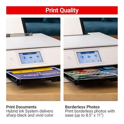 Canon PIXMA TS8820 Wireless 3-In-1 Home Printer with One Sheet Multipurpose Tray, 6 Individual Inks System, and 4.3-Inch Color LCD Touchscreen (White)