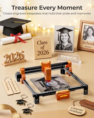 ACMER Laser Engraver Machine, Upgrade S2 7000mW Laser Cutter, 0.01mm Precision, 300×300mm Engraving Area, 10000mm/min Speed, for Wood, Metal, Acrylic, Leather, DIY & Education ACMER