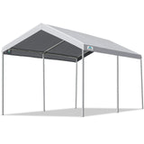 ADVANCE OUTDOOR Adjustable 10x15 ft Heavy Duty Carport Car Canopy Garage Boat Shelter Party Tent, Adjustable Height from 9.5 ft to 11 ft, Gray ADVANCE OUTDOOR