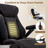 Fabric 700lbs Big and Tall Office Chair, Ergonomic Heavy Duty Executive Cloth Office Chair with 5D Flip Arms & Adjustable Lumbar Support & Dual Rubber Wheel, Large Thick Padded Extra Wide Seat, Black Sofetura