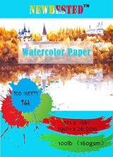 100Sheets Newbested White Watercolor Paper Cold Press Cut Bulk Pack for Beginning Artists or Students. (10 x 7 Inch) Newbested