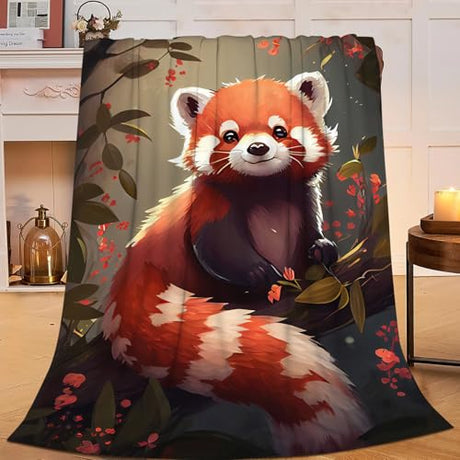 Red Panda Blanket Red Panda Throw Blanket Gifts for Adults Men Women Boys Girls Kids Super Soft Cozy Plush Fluffy Fuzzy Fleece Blanket Decor 40''X50'' Fuzawet