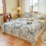 Cooling Blankets For Hot Sleeper, Summer Ice Cool Throw Blanket For Night Sweats, Blue Pattern Reversible Summer Quilted Coverless Duvet Breathable Lightweight Quilt For All Season(200*230cm) DJCFWAF