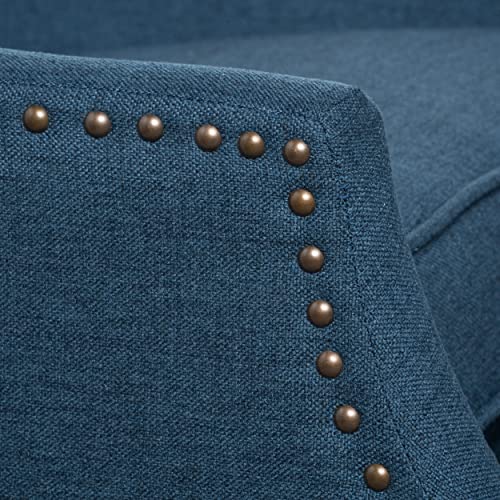 GDFStudio Christopher Knight Home Wescott Traditional Fabric Recliner, Navy Blue