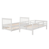 Harper & Bright Designs Twin Bunk Bed with Trundle Bed and Storage Shelf, Twin Over Twin Bunk Bed with Stairs and Guard Rail, Wood Bunk Bed Frame for Kids, Teens, Adults (Twin, White) Harper & Bright Designs