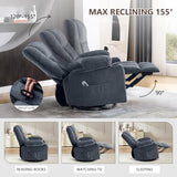 Swivel Rocker Recliner Chair with Vibration Massage and Heat Ergonomic Lounge Chair for Living Room with Rocking Function and Side Pocket, 2 Cup Holders, USB Charge Port